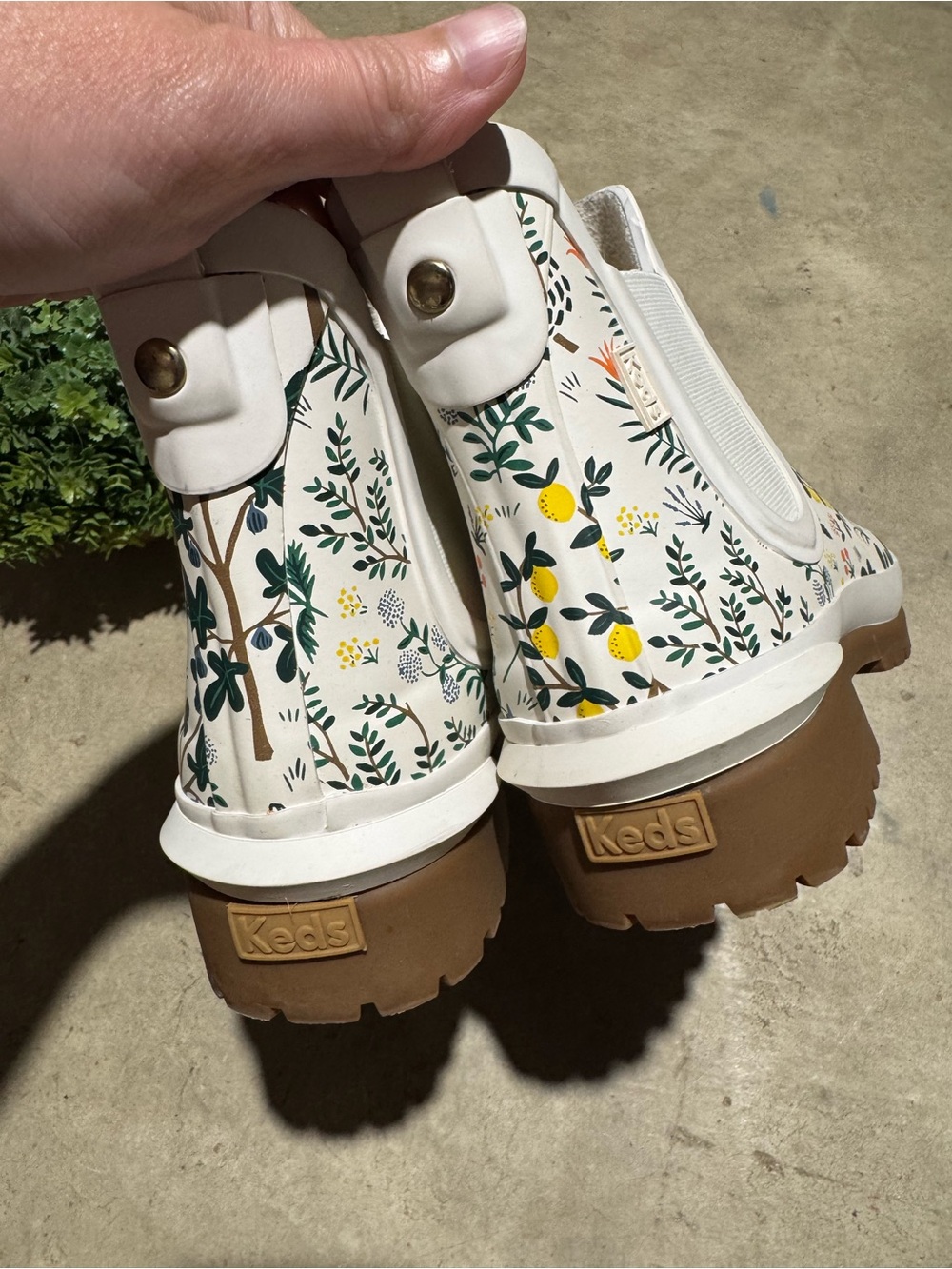 Keds Rifle Paper Co. Rowan Rain Boots Women Size 6 Floral Garden Outdoor - Picture 4 of 6